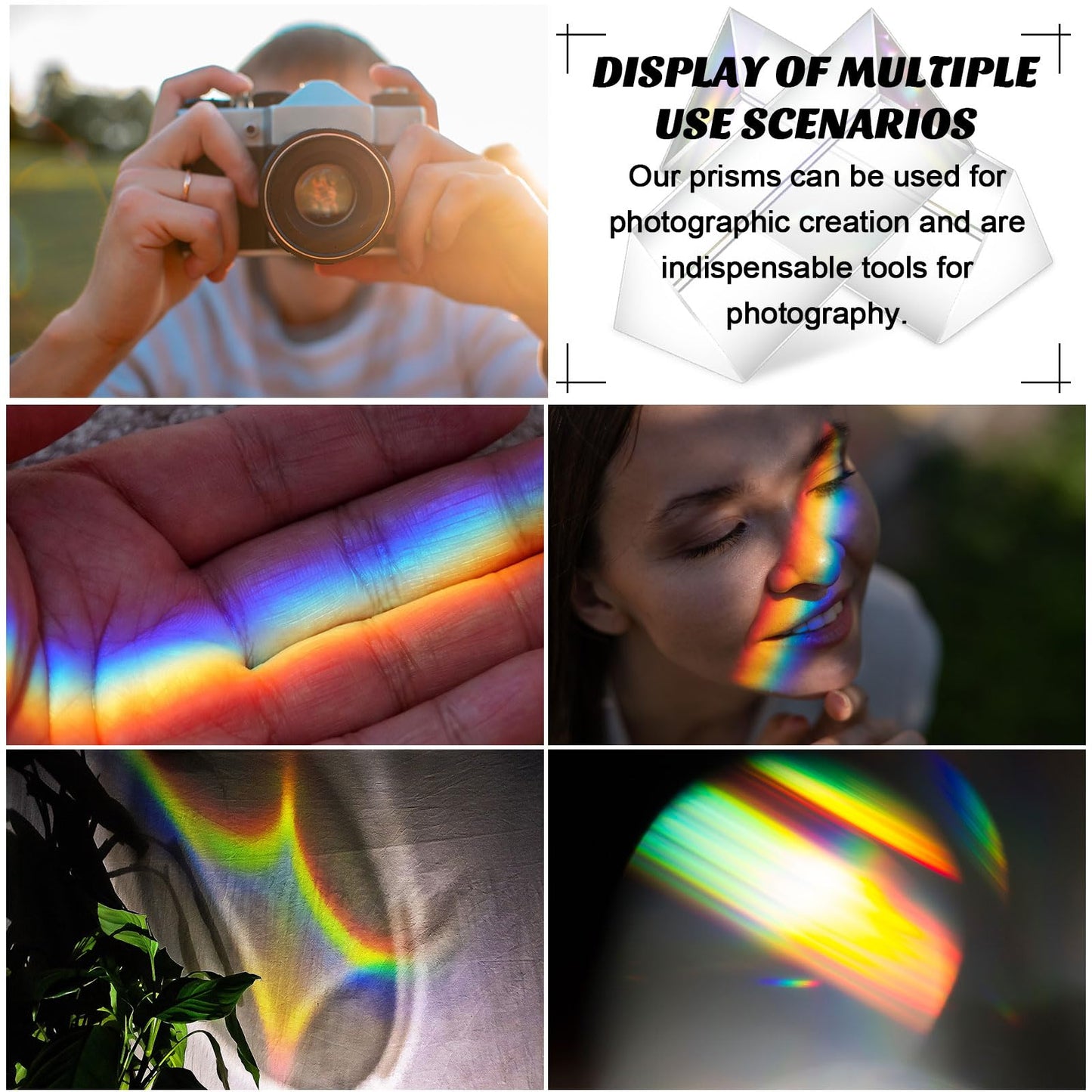 Kanayu 12 Pack Clear Triangular Prism – Crystal Glass Prism for Photography & Light Spectrum