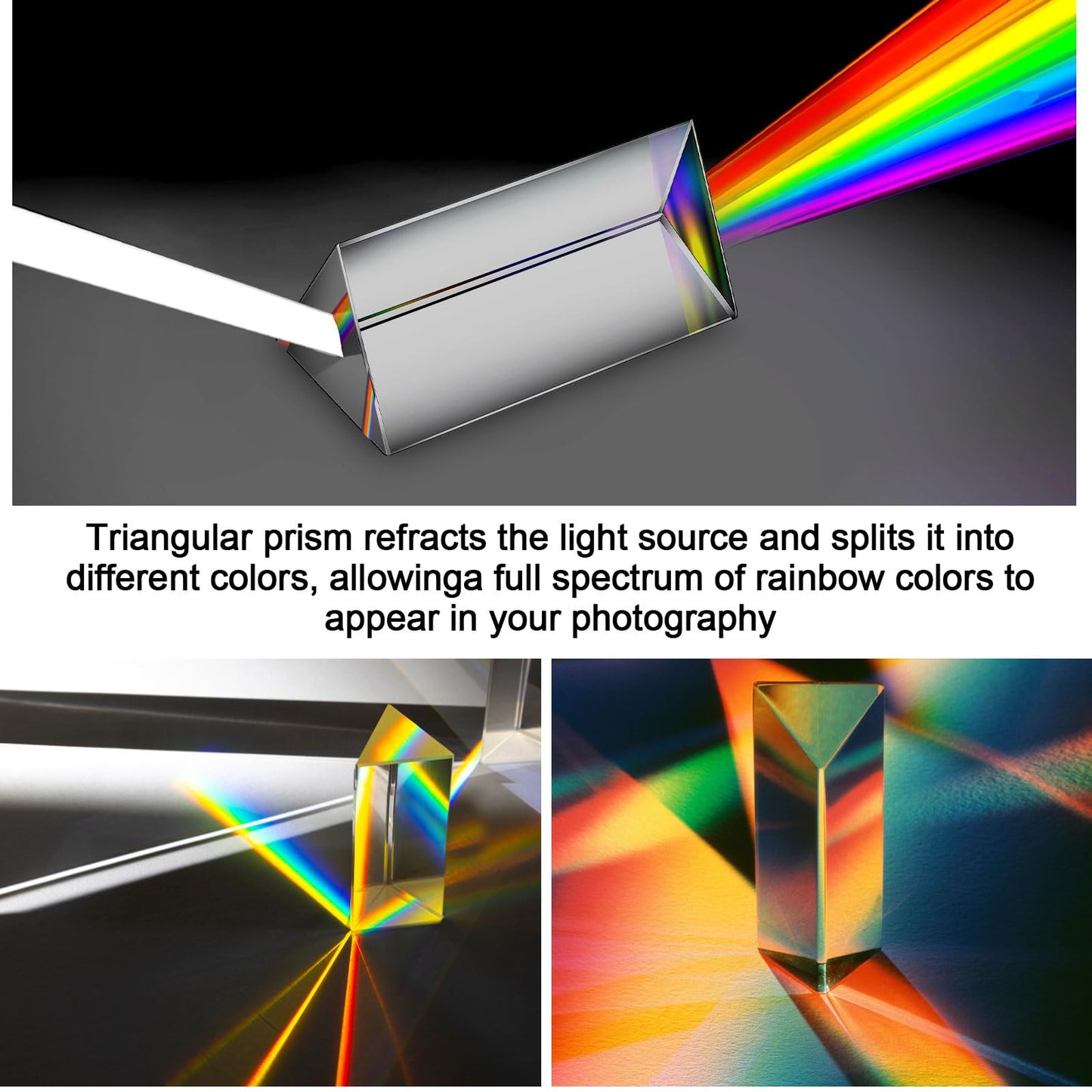 Kanayu 12 Pack Clear Triangular Prism – Crystal Glass Prism for Photography & Light Spectrum