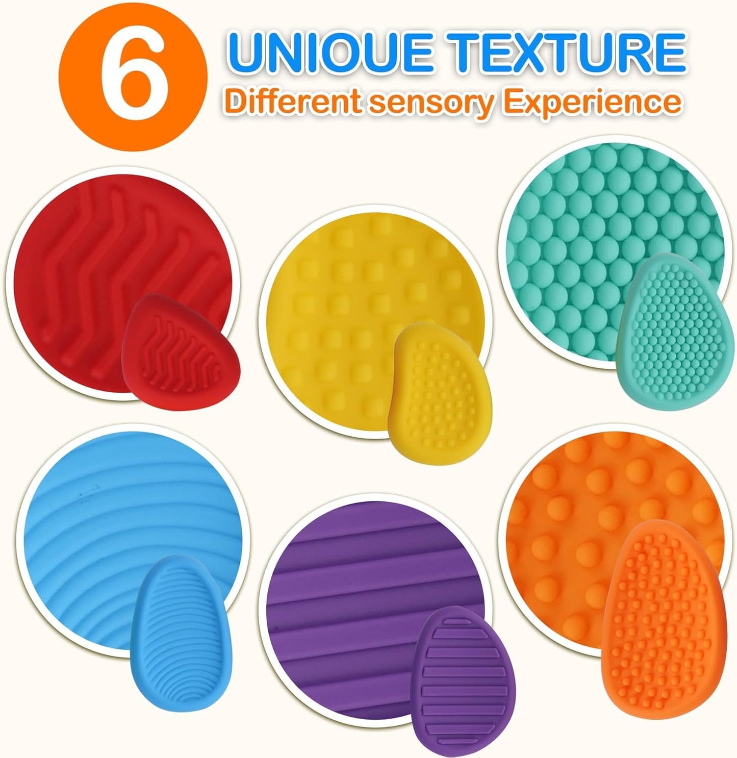KaneStar007 48PCS Random Color Fidget Toys — Textured Sensory Stones for Kids, Calming & Focus (Classroom Prizes)