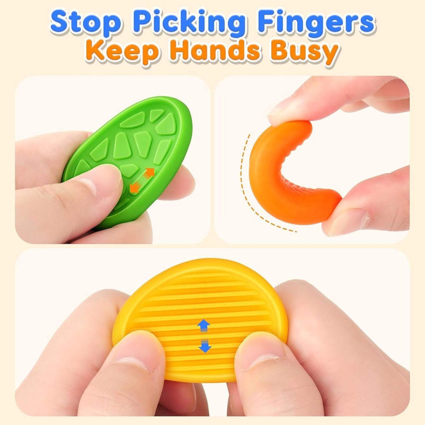 KaneStar007 48PCS Random Color Fidget Toys — Textured Sensory Stones for Kids, Calming & Focus (Classroom Prizes)