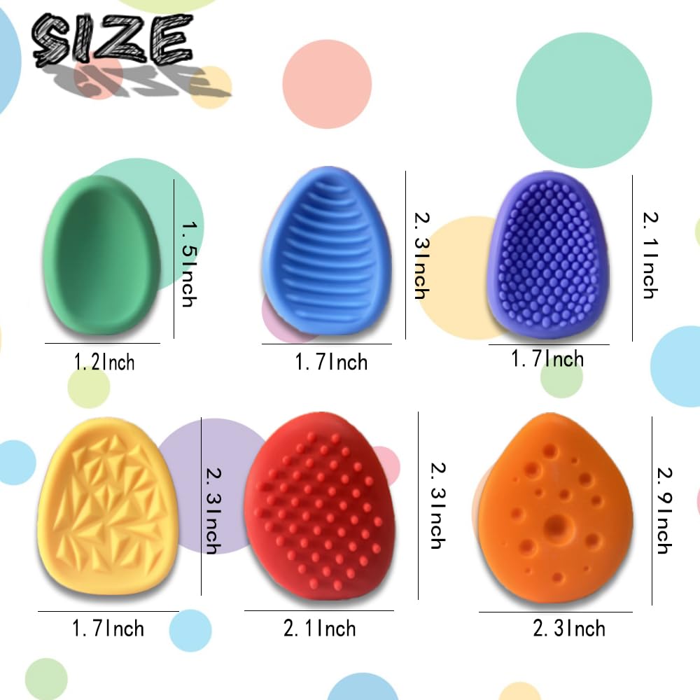 KaneStar007 48PCS Random Color Fidget Toys — Textured Sensory Stones for Kids, Calming & Focus (Classroom Prizes)