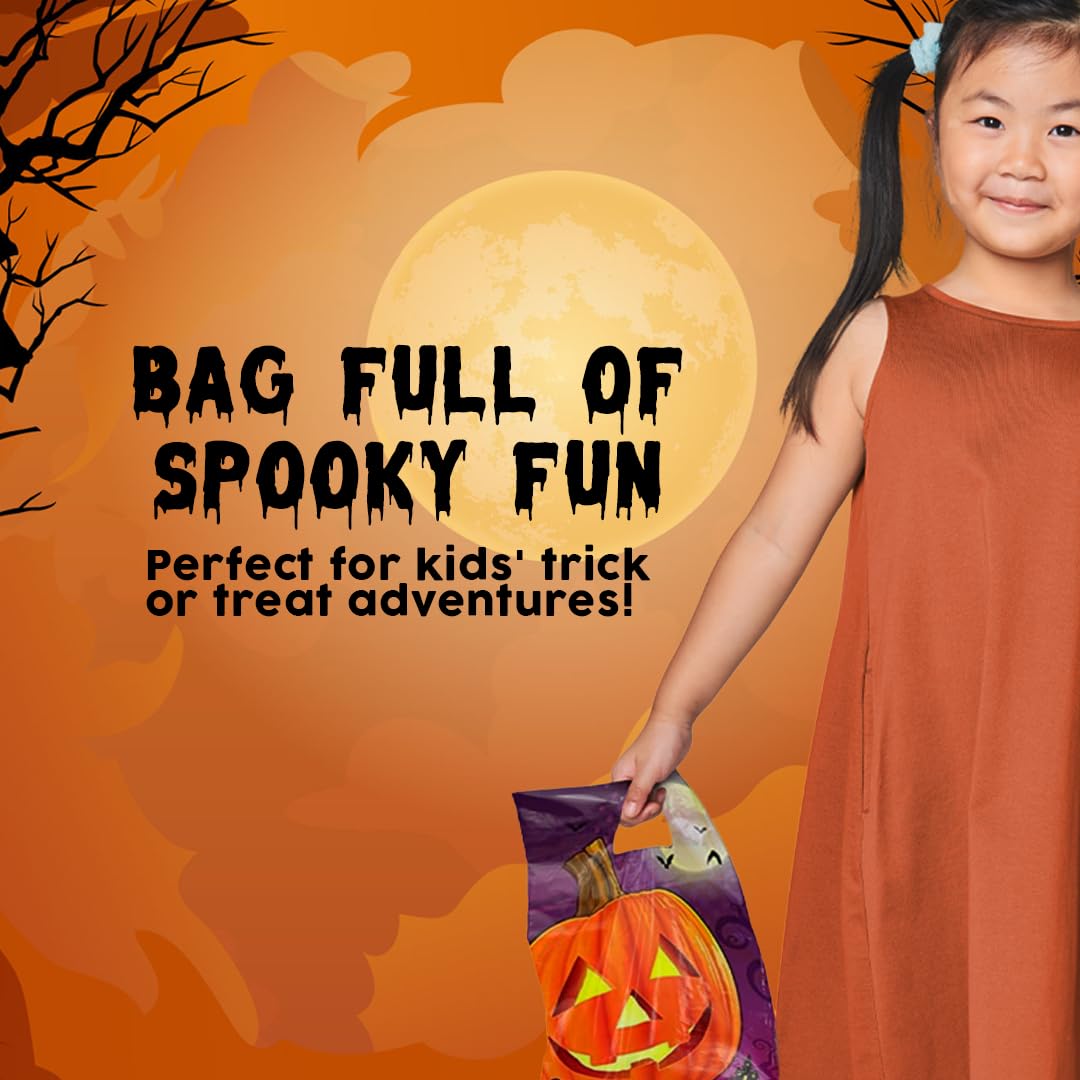 Kangaroo 50 Pcs Jack O' Lantern Halloween Goodie Bags – Trick or Treat Loot Bags