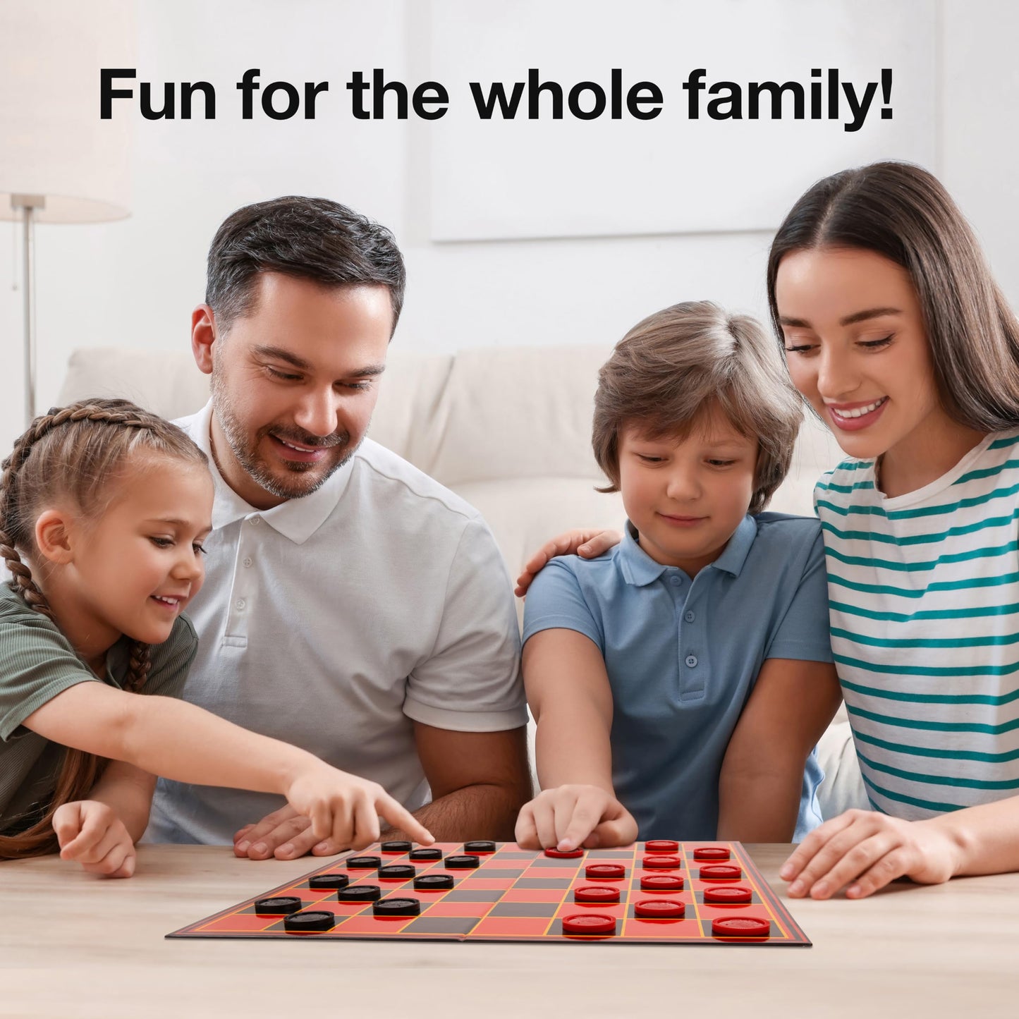 Kangaroo Multiplayers Strategy Checkers – Portable 15x15 Inch Board with 24 Checkers