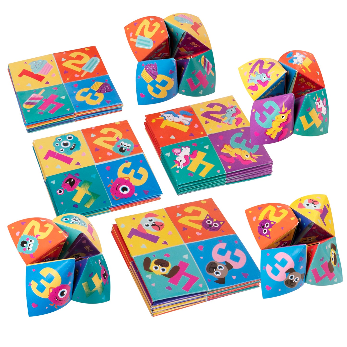 Kangaroo 28 Pack Cootie Catcher Valentines Cards – Classroom Valentines & Party Favors