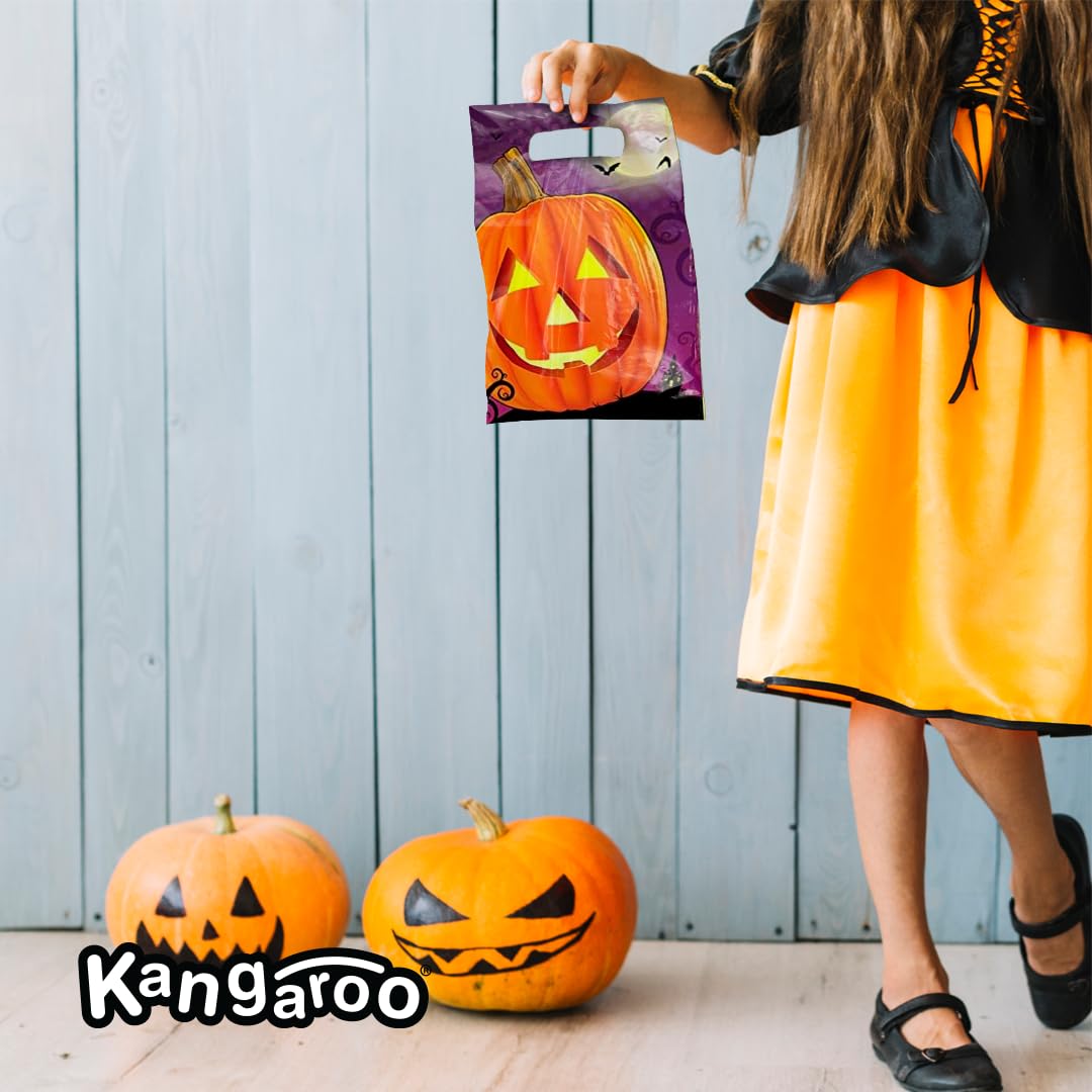 Kangaroo 50 Pcs Jack O' Lantern Halloween Goodie Bags – Trick or Treat Loot Bags