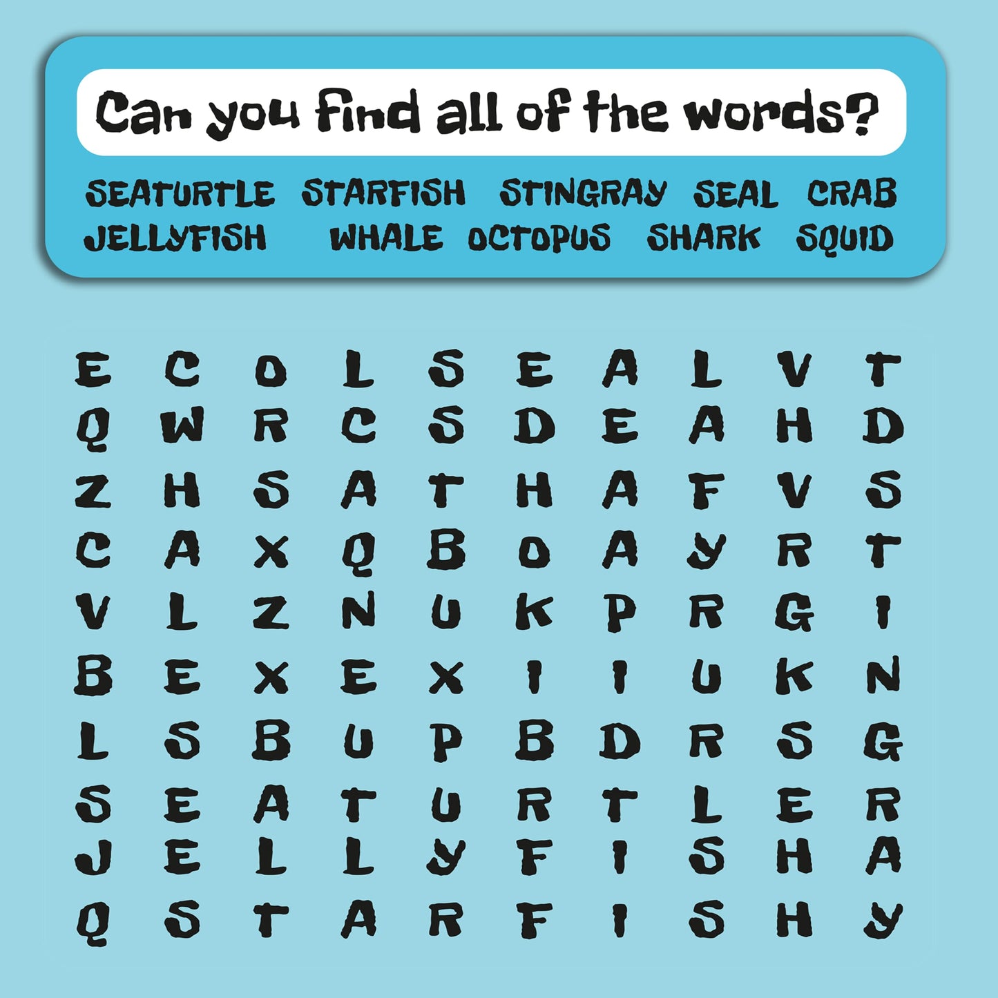 Kangaroo 28 Pack Sea Life Valentines Day Cards with Envelopes – Word Search Classroom Cards for Kids