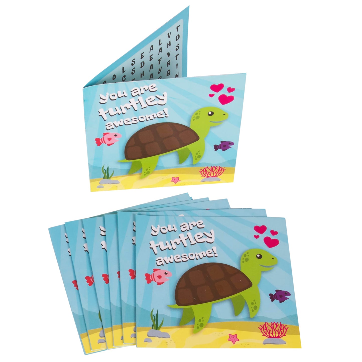 Kangaroo 28 Pack Sea Life Valentines Day Cards with Envelopes – Word Search Classroom Cards for Kids