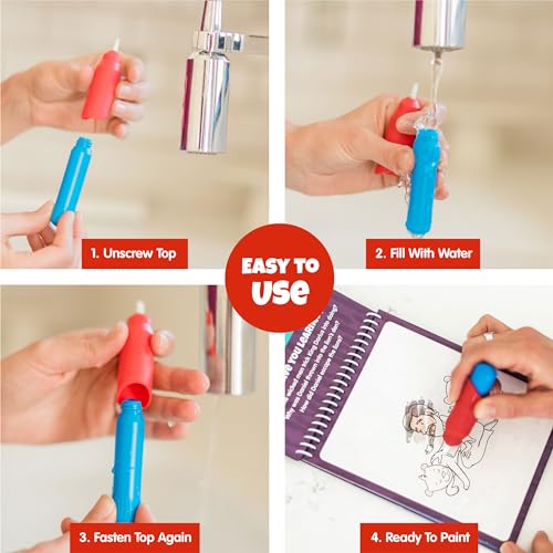 KangaToys 5 Multi-Color Aqua Brushes — Water-Based Painting Set for Kids 3+