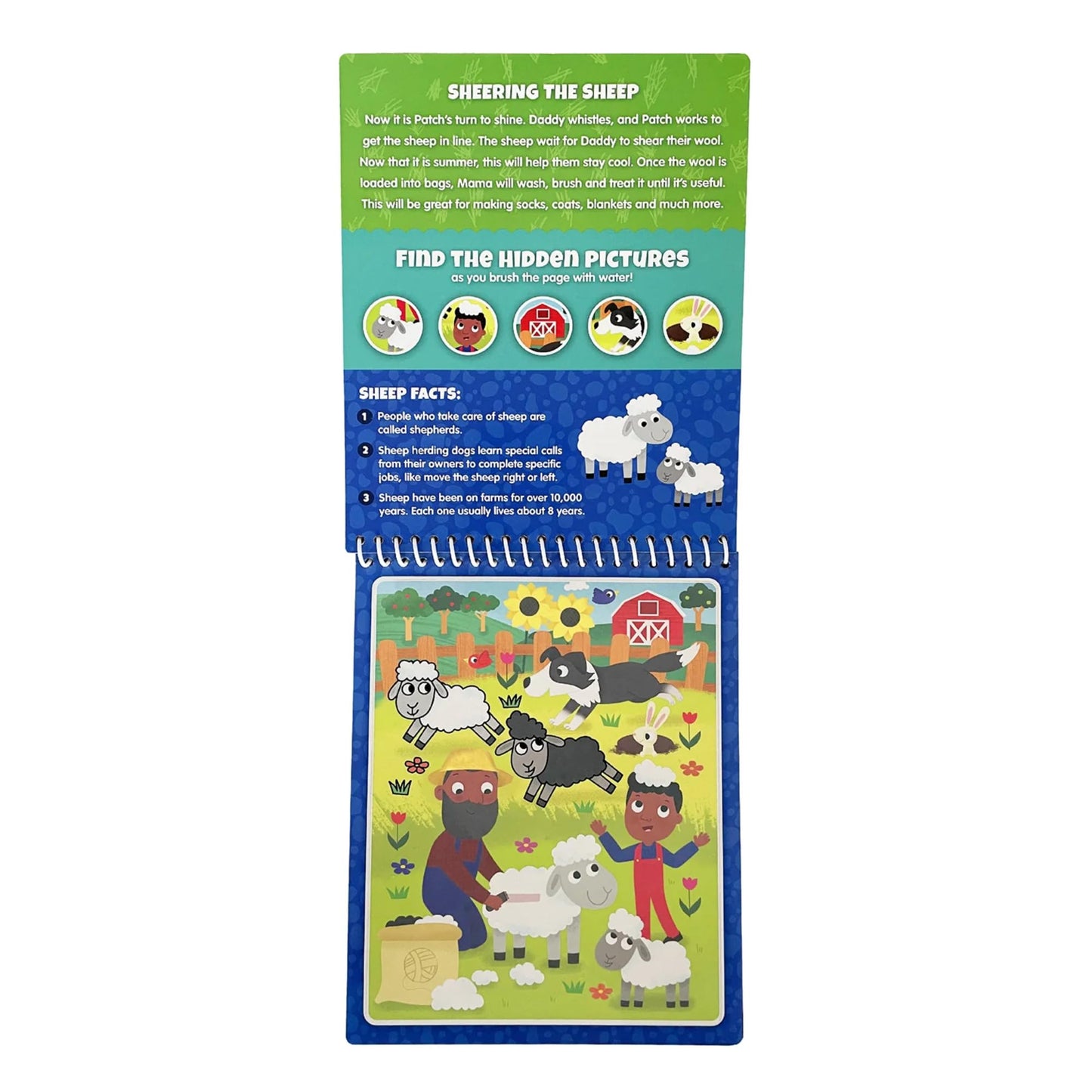 KangaToys Fun on The Farm Aqua Brush Activity Book – Mess-Free Water Coloring