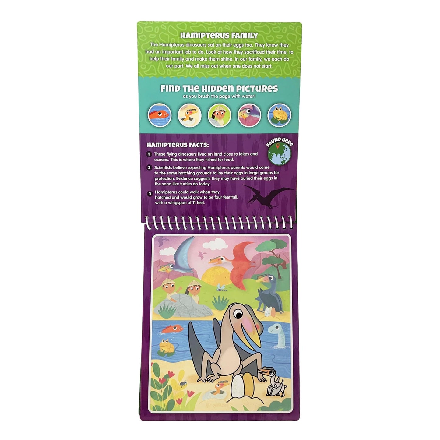 KangaToys Dinosaur Families Aqua Brush Activity Book – Reusable Water Coloring for Kids