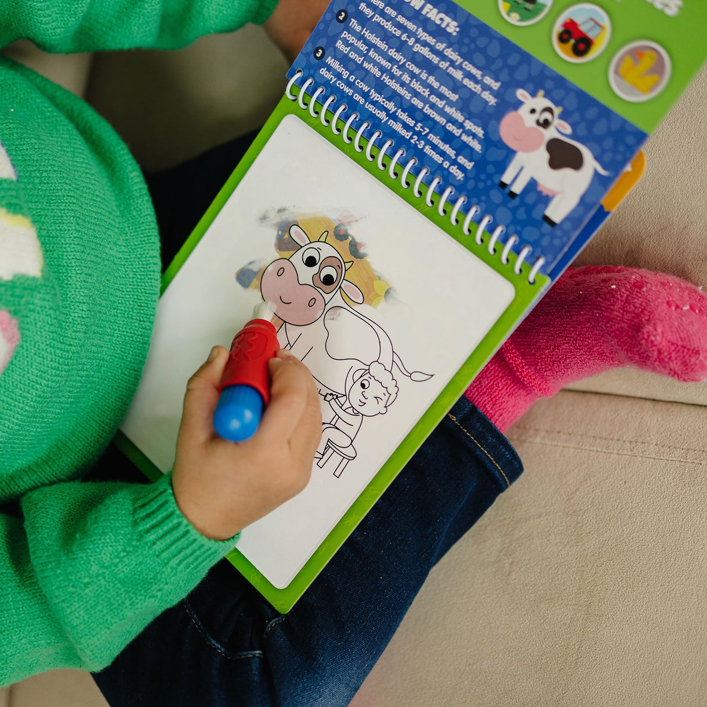KangaToys Fun on The Farm Aqua Brush Activity Book – Mess-Free Water Coloring