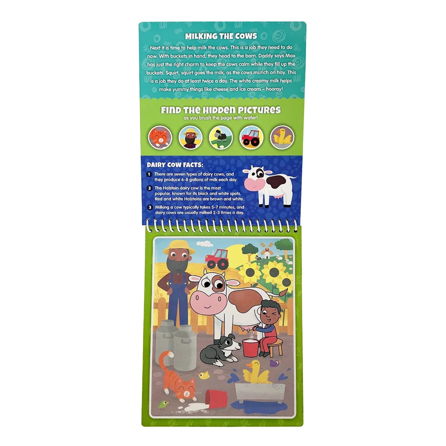 KangaToys Fun on The Farm Aqua Brush Activity Book – Mess-Free Water Coloring