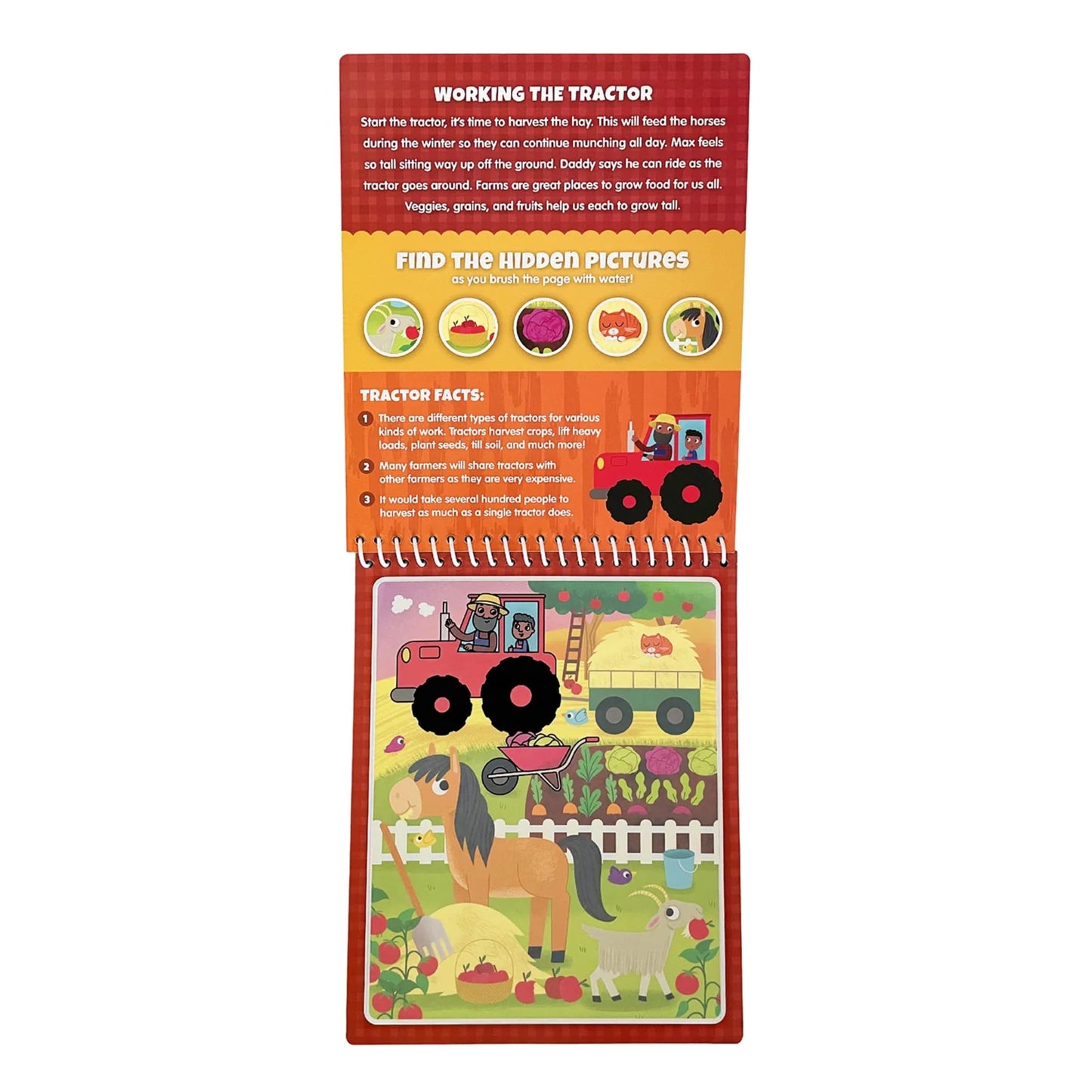 KangaToys Fun on The Farm Aqua Brush Activity Book – Mess-Free Water Coloring