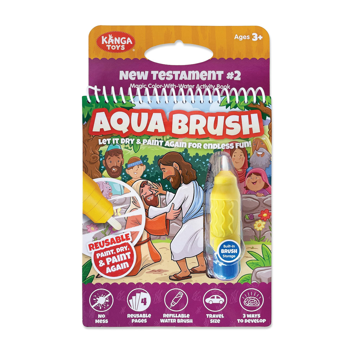 KangaToys Water Reveal Coloring Scripture Book for Kids - New Testament #2