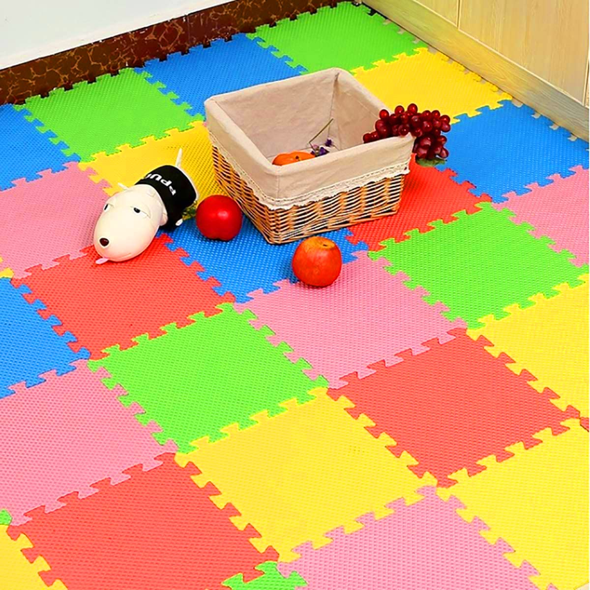 Kangler Kids Puzzle Play Mats – 20 Interlocking Foam Tiles, 0.4in Thick, Colorful Floor Protection