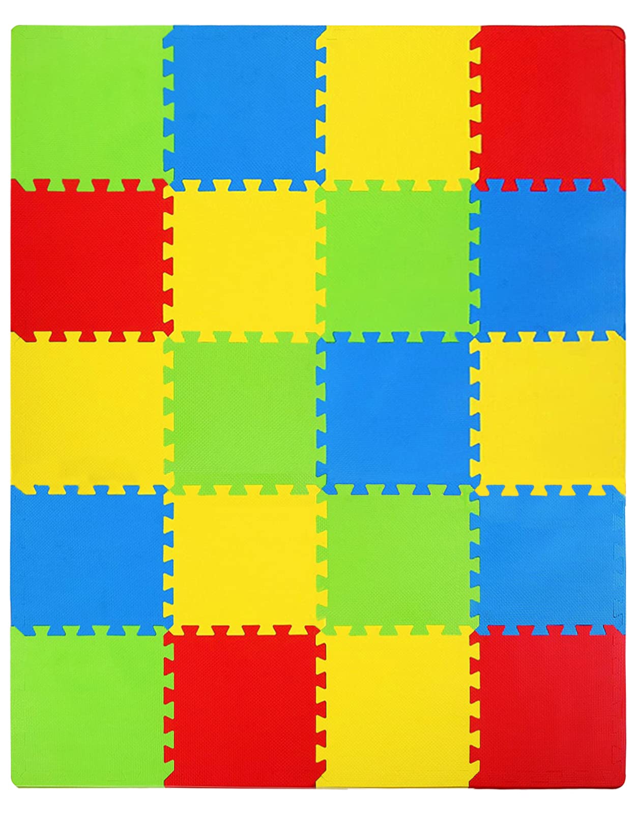 Kangler Kids Puzzle Play Mats – 20 Interlocking Foam Tiles, 0.4in Thick, Colorful Floor Protection