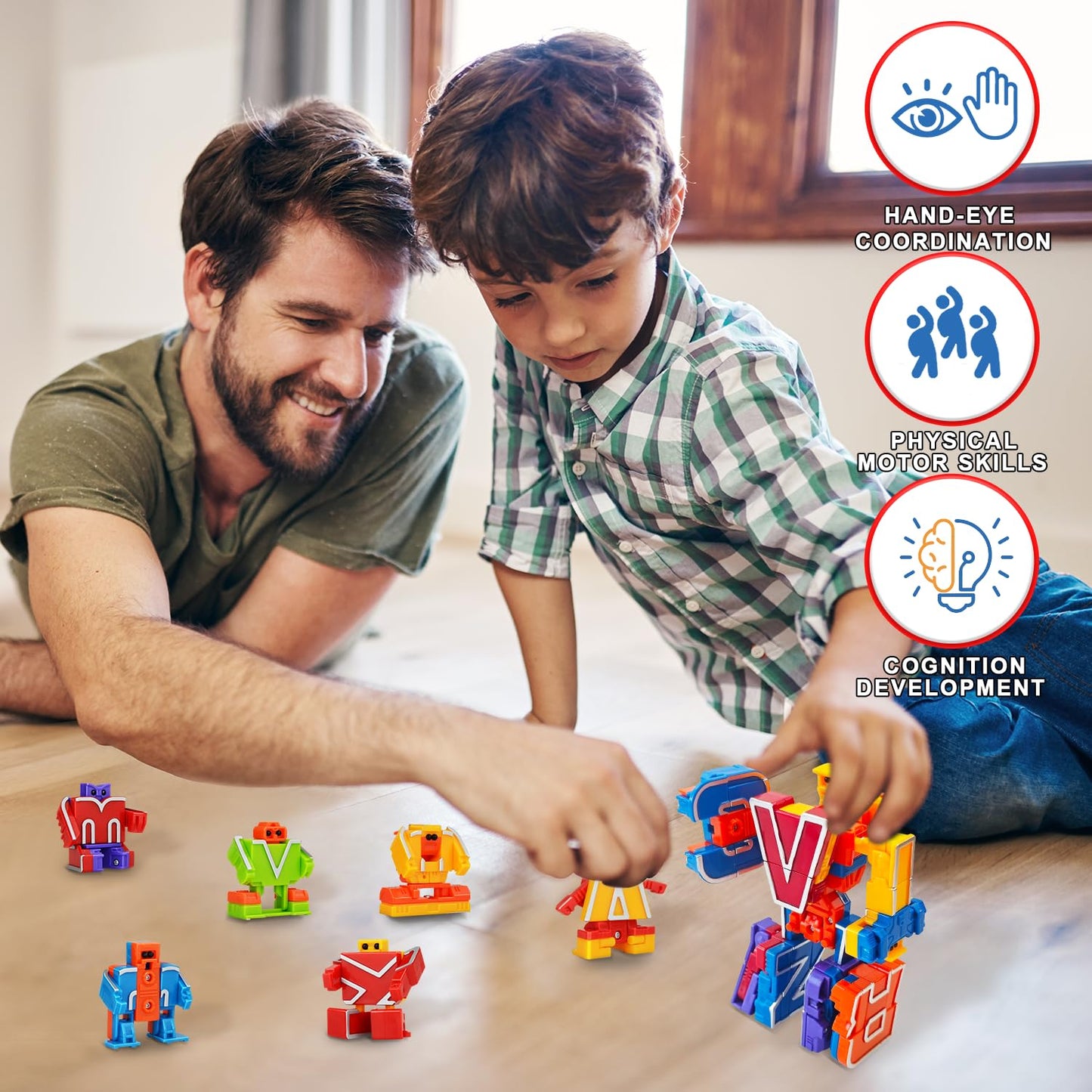 Kannove Alphabots: Alphabet Robots for Toddlers — Advent Calendar, Transformable Letters, and STEM Learning Toy