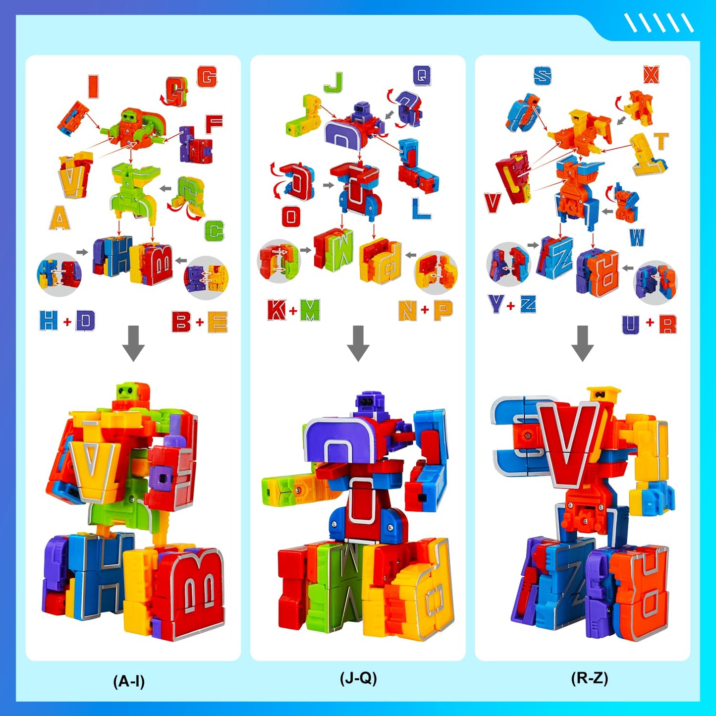 Kannove Alphabots: Alphabet Robots for Toddlers — Advent Calendar, Transformable Letters, and STEM Learning Toy