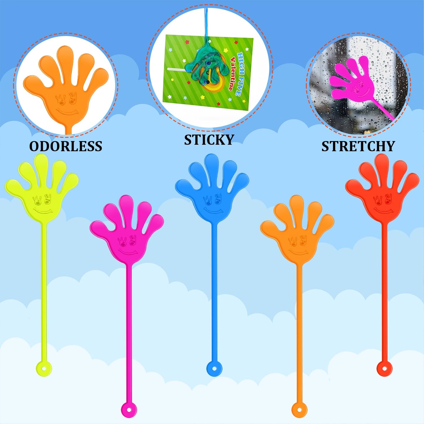 Kannove Preschool Valentines Day Gifts — 28-Pack Sticky Slappy Hands with Cards