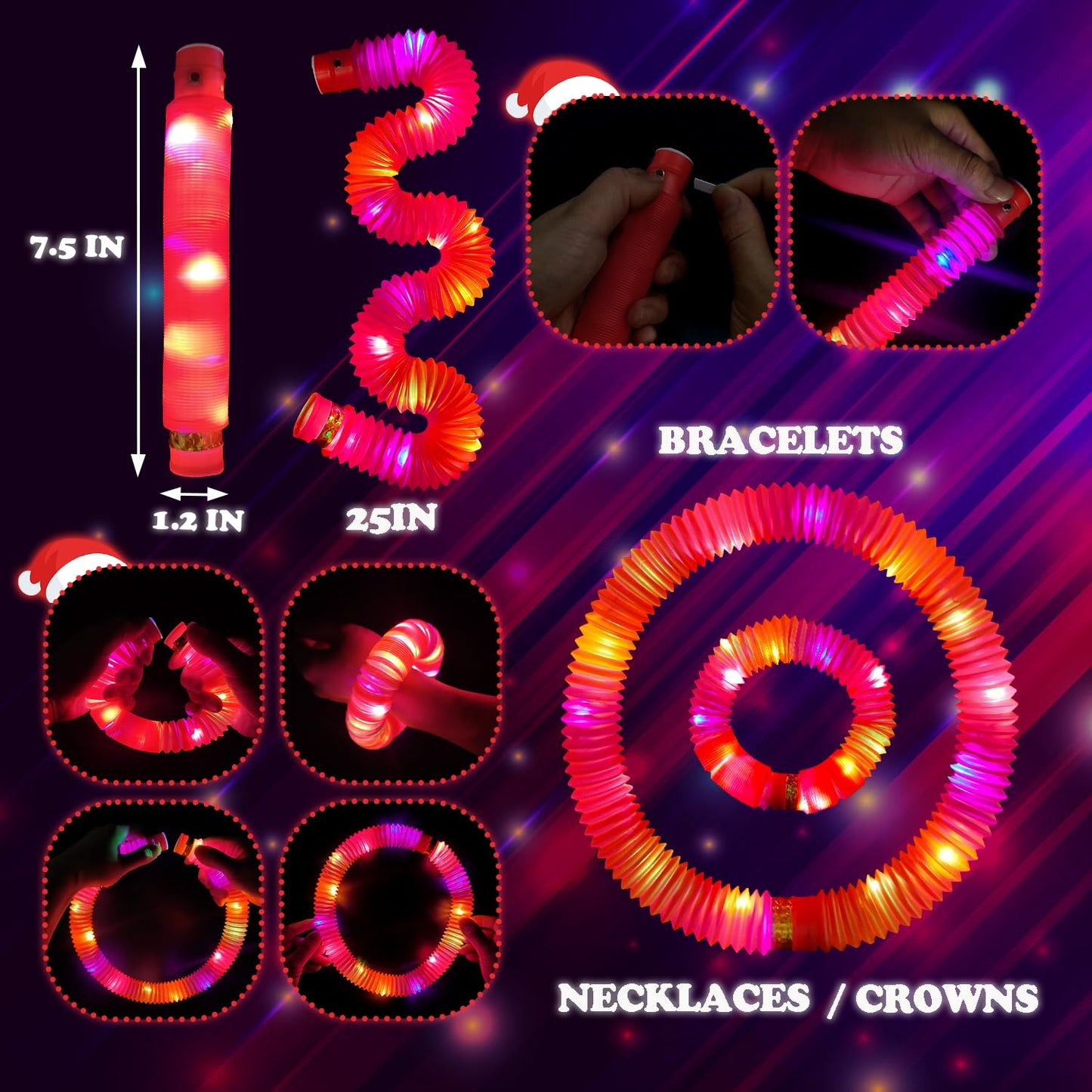 Kannove 24-Pack Red Glow Sticks – LED Party Favors for Kids