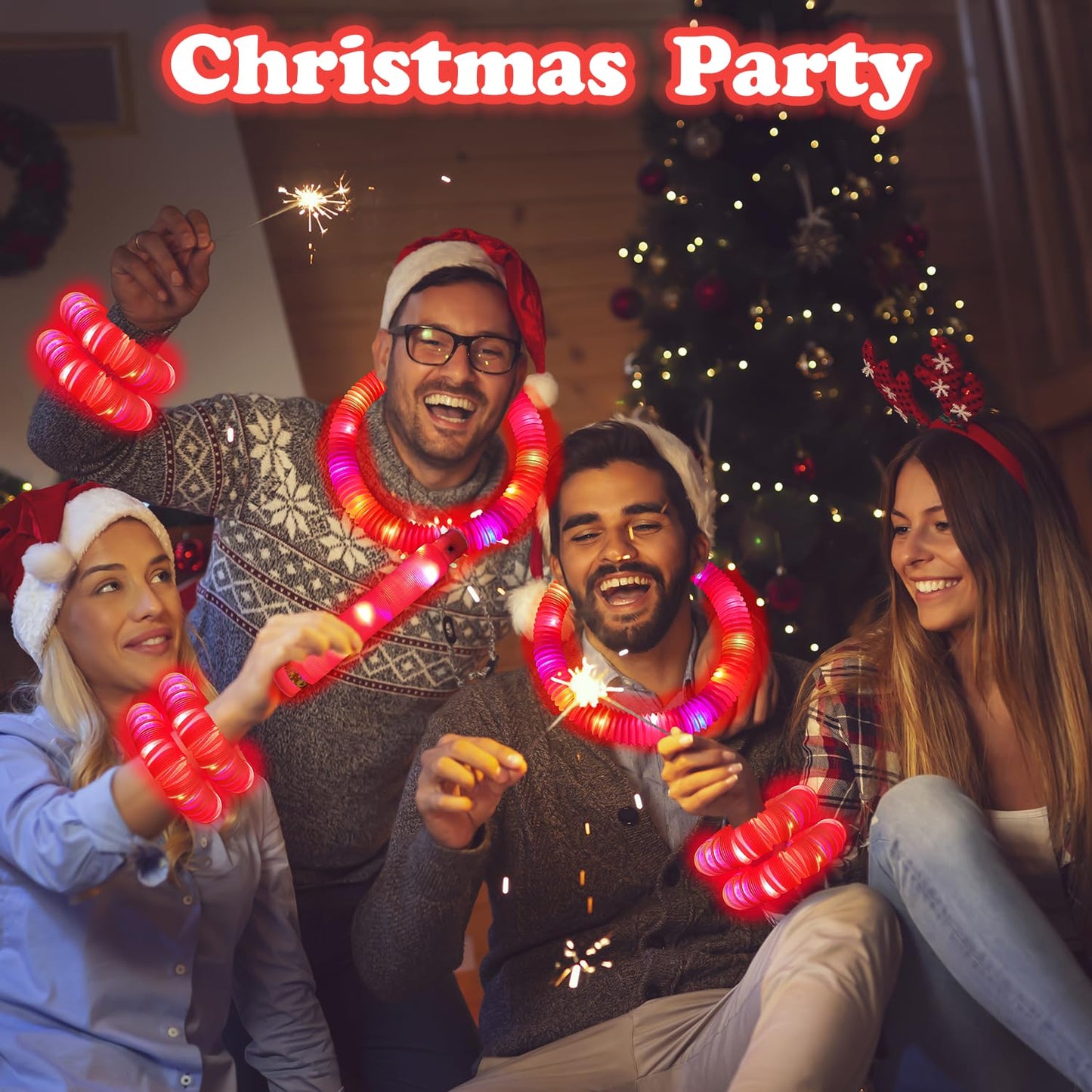 Kannove 24-Pack Red Glow Sticks – LED Party Favors for Kids