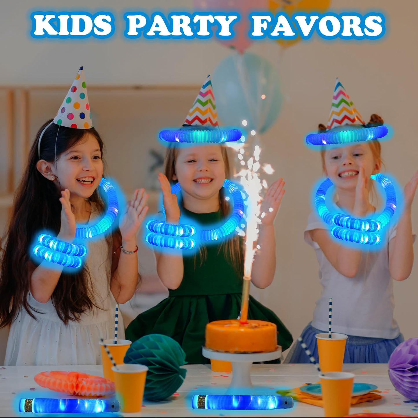 Kannove Blue Glow Sticks – 12 Pcs Light Up Party Tubes for Kids, Prizes, and Fun