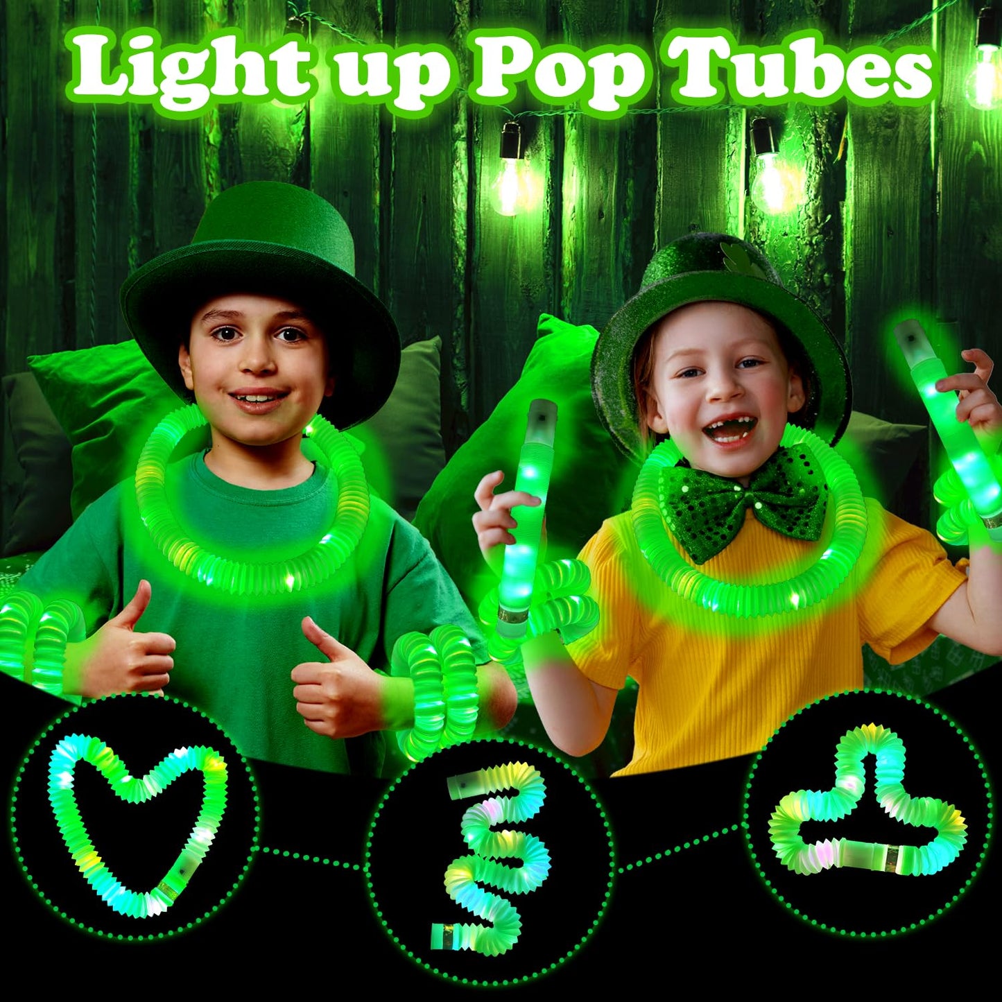 Kannove St Patrick's Green Glow Sticks – Party Favors, Bracelets & Necklaces