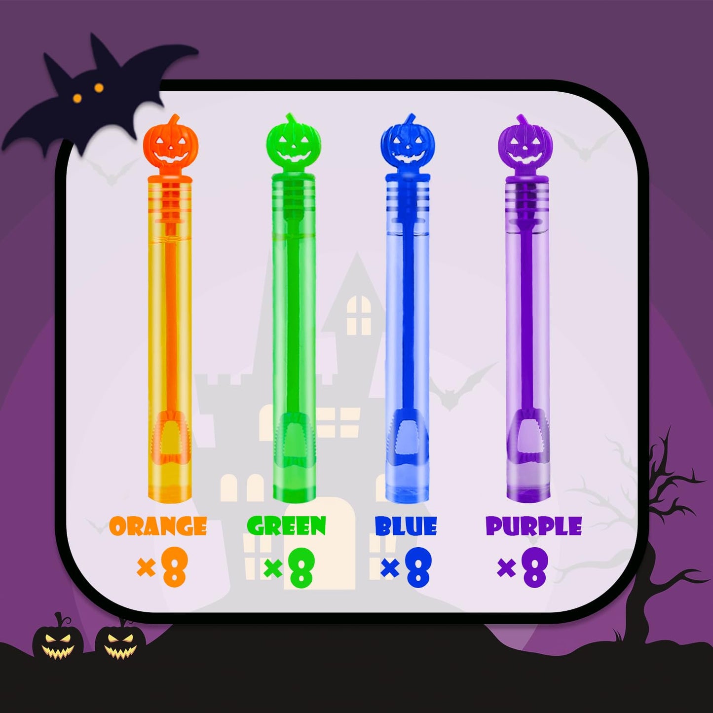 Kannove Halloween Treats: 32-100 Pack Mini Bubble Wands for Kids | Non-Candy Party Favors