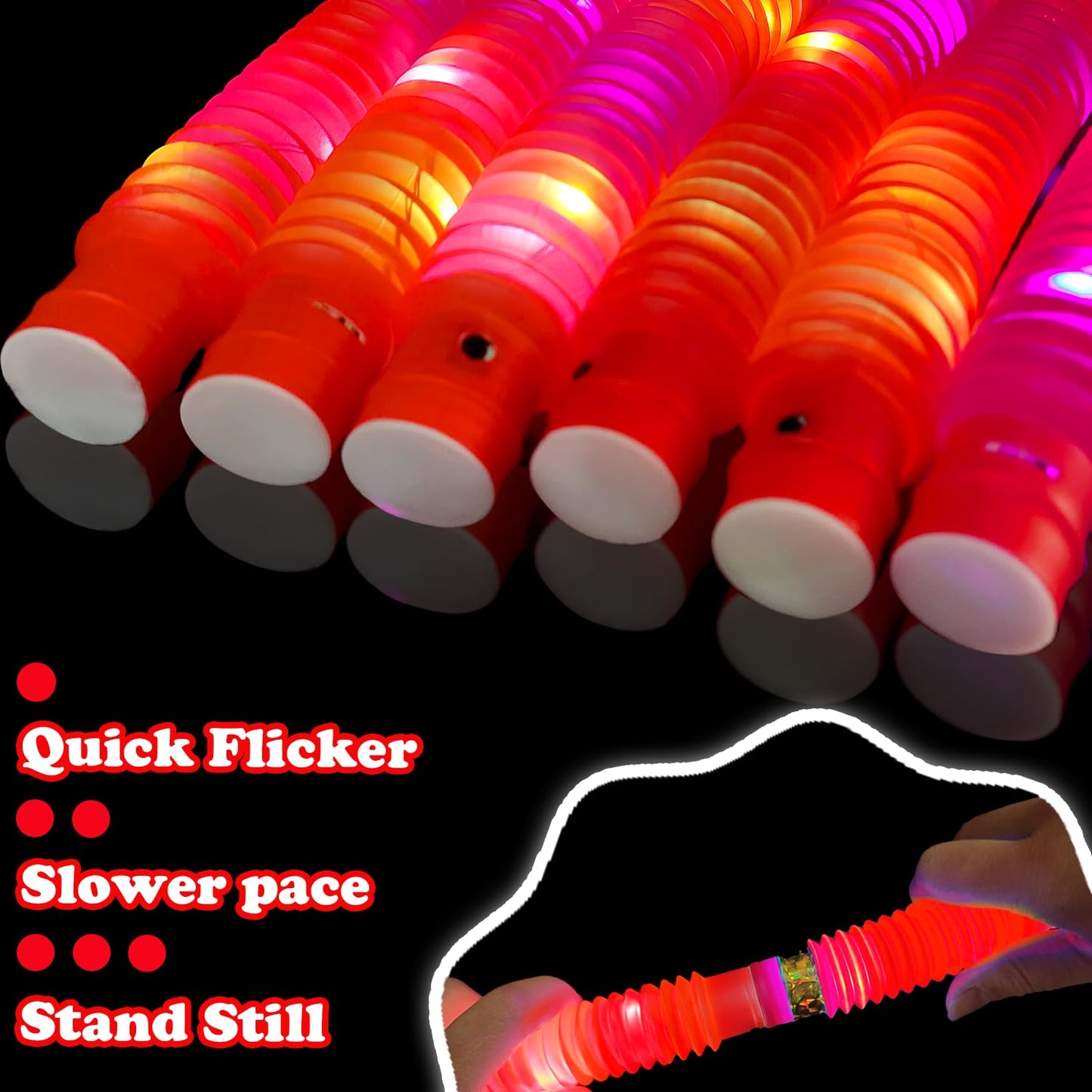 Kannove 24-Pack Red Glow Sticks – LED Party Favors for Kids