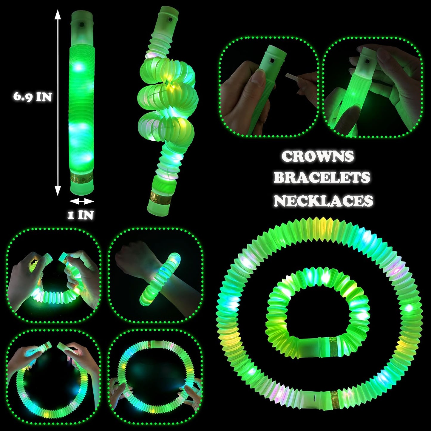 Kannove St Patrick's Green Glow Sticks – Party Favors, Bracelets & Necklaces