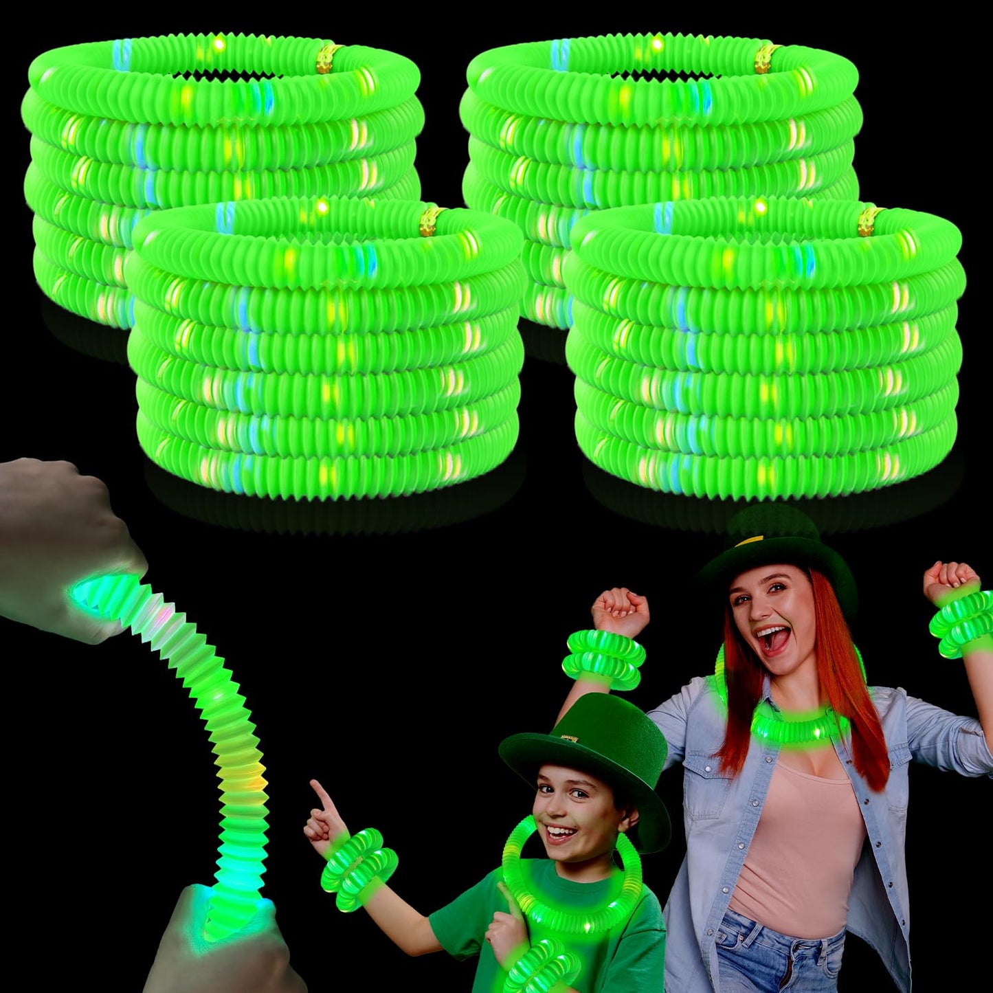 Kannove St Patrick's Green Glow Sticks – Party Favors, Bracelets & Necklaces