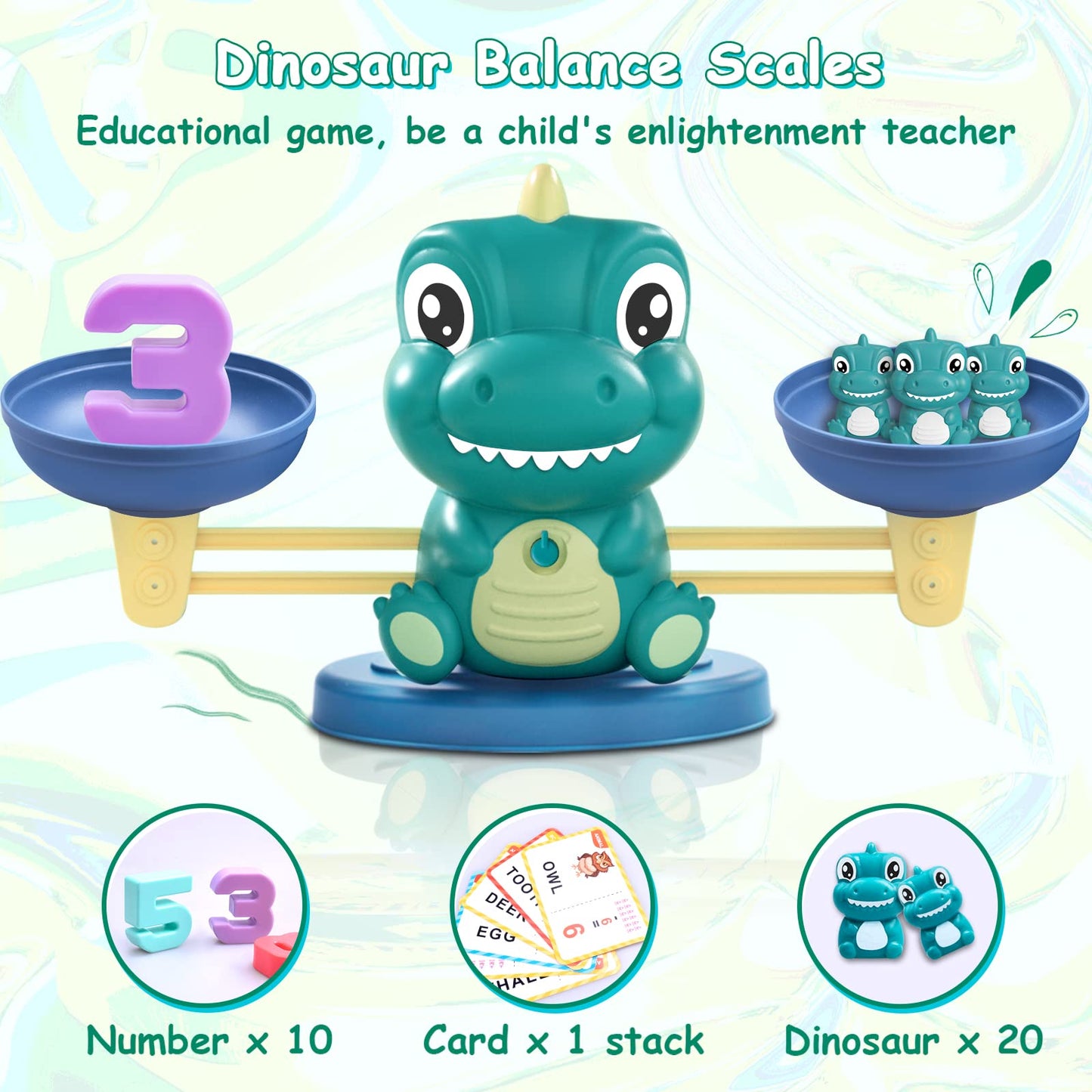 Kaodezhu Dinosaur Math Balance Toys | Montessori-Inspired Learning for 3-7 Year Olds