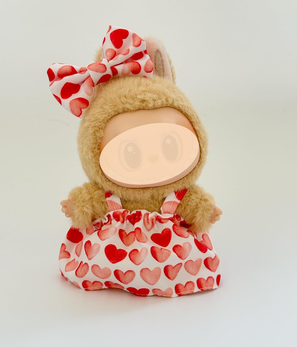 Kapand Labubu 17cm Doll Clothes Set – Pink Dress & Heart Bow