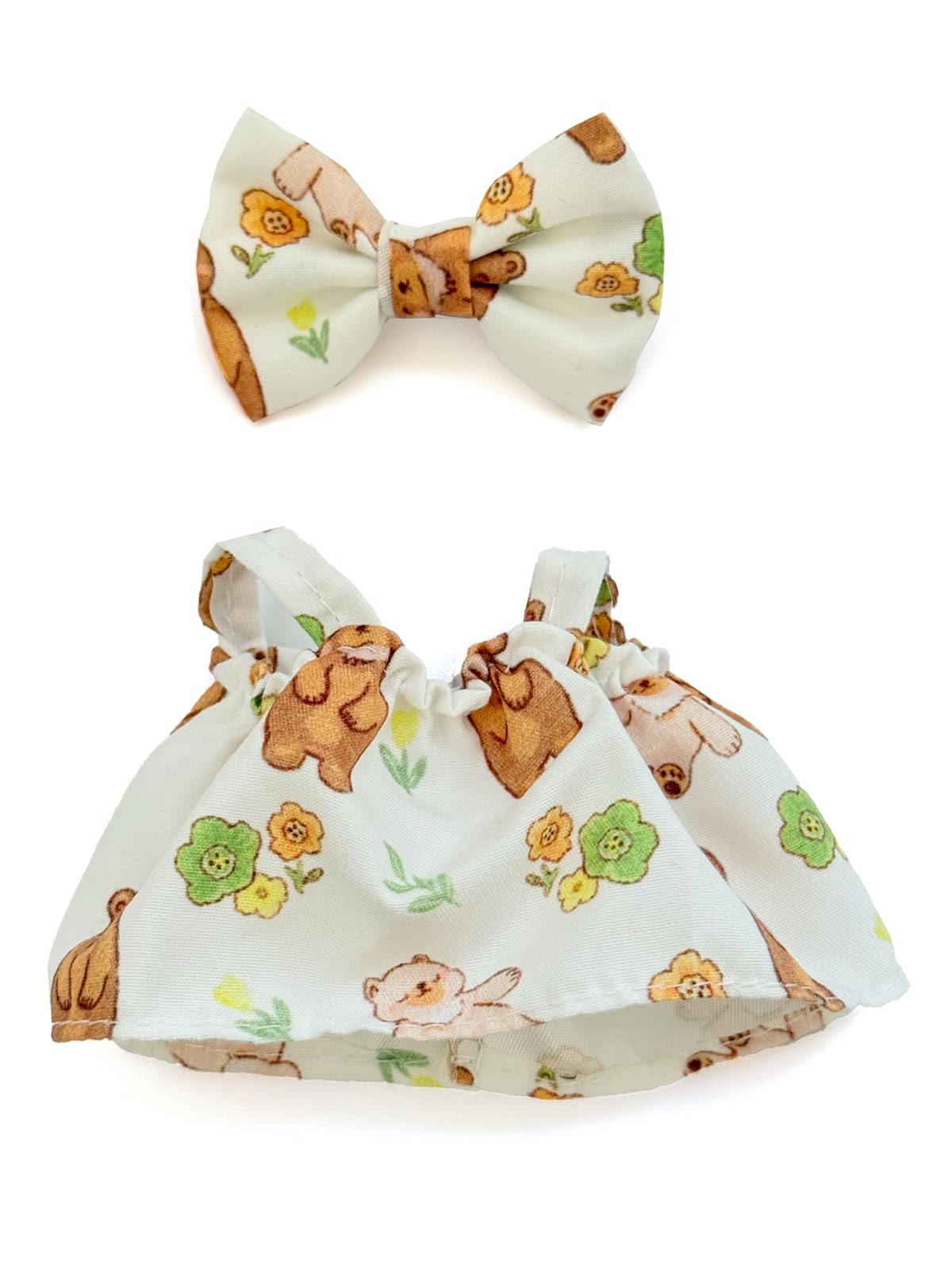 KAPAND for Lububu 17cm Doll Clothes Set – Cute Summer Outfit with Bear Pattern