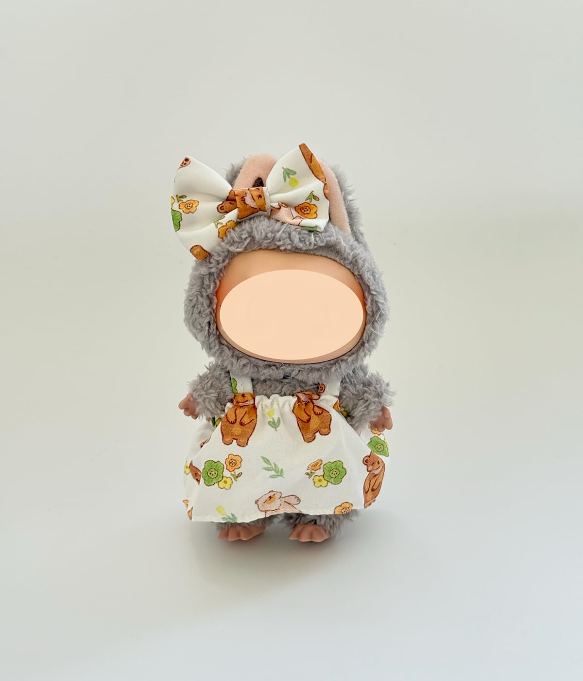 KAPAND for Lububu 17cm Doll Clothes Set – Cute Summer Outfit with Bear Pattern