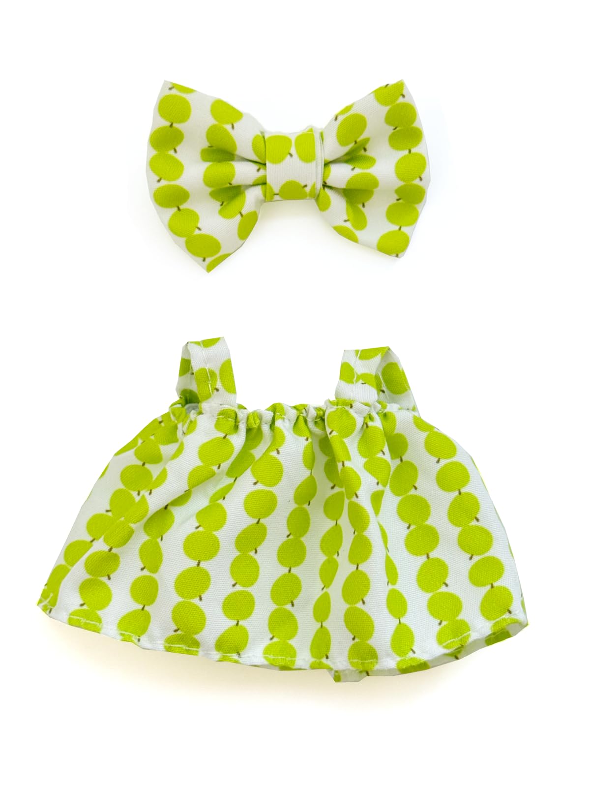 KAPAND for Lububu 17cm Doll Clothes Set – Green Polka Dot Bow & Dress, Cute Summer Outfit (No Doll)