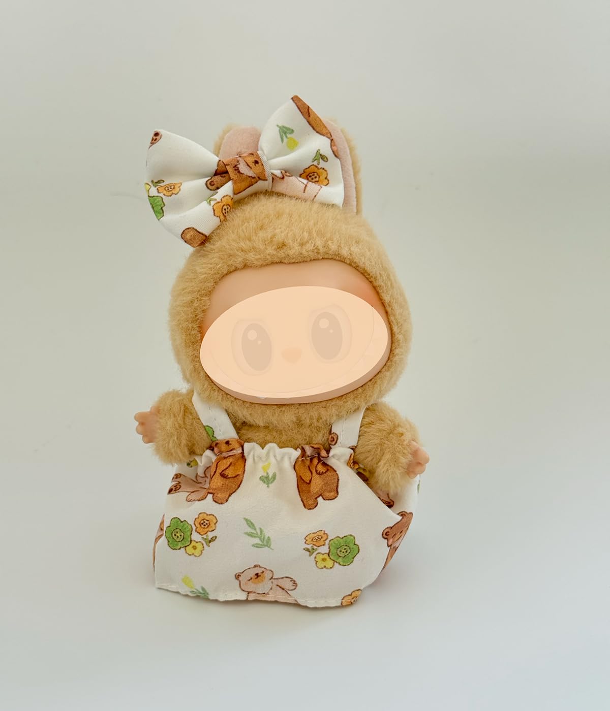 KAPAND for Lububu 17cm Doll Clothes Set – Cute Summer Outfit with Bear Pattern