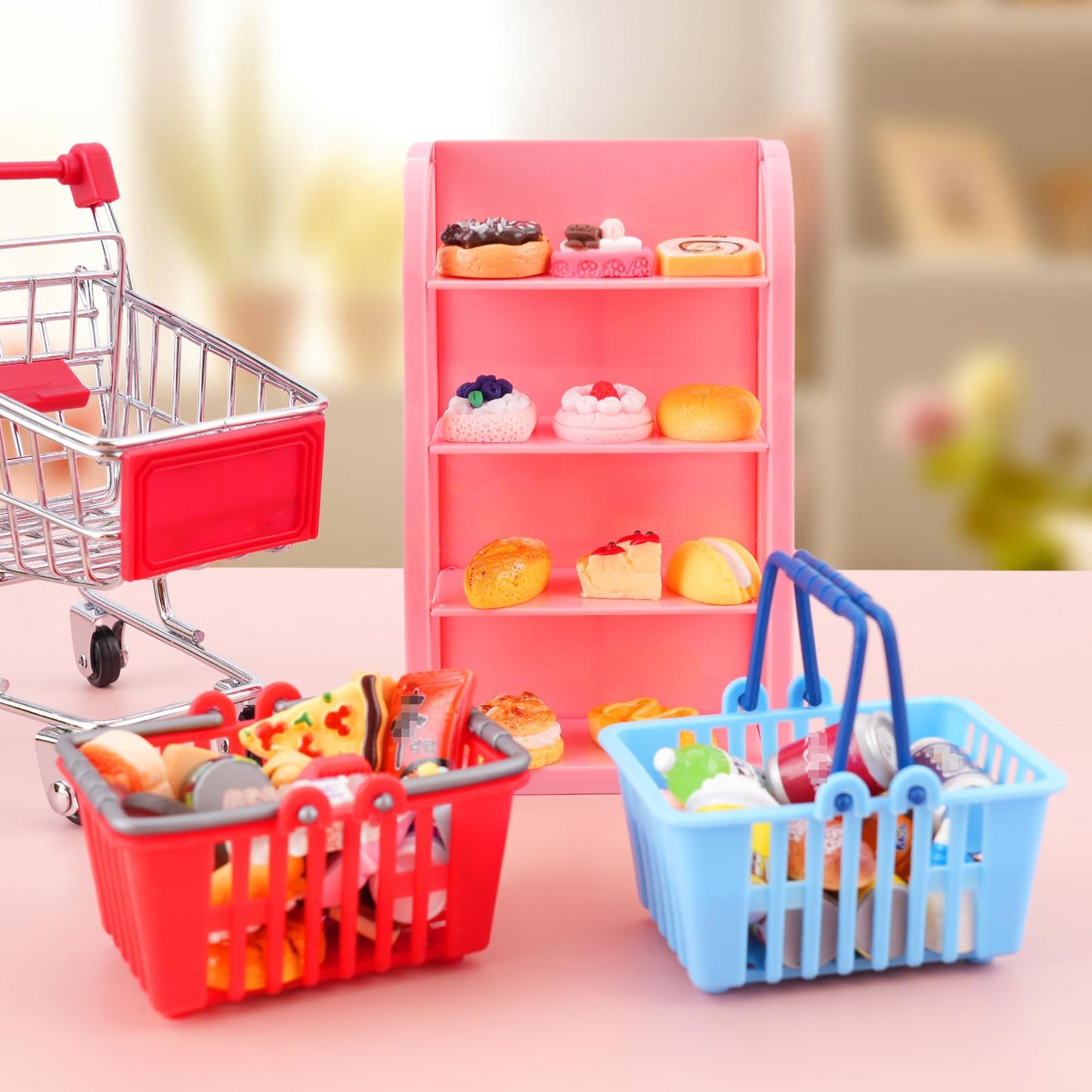 Kapeiluo 50Pcs Miniature Drink Bottles & Food Cans for 1:12 Dollhouse