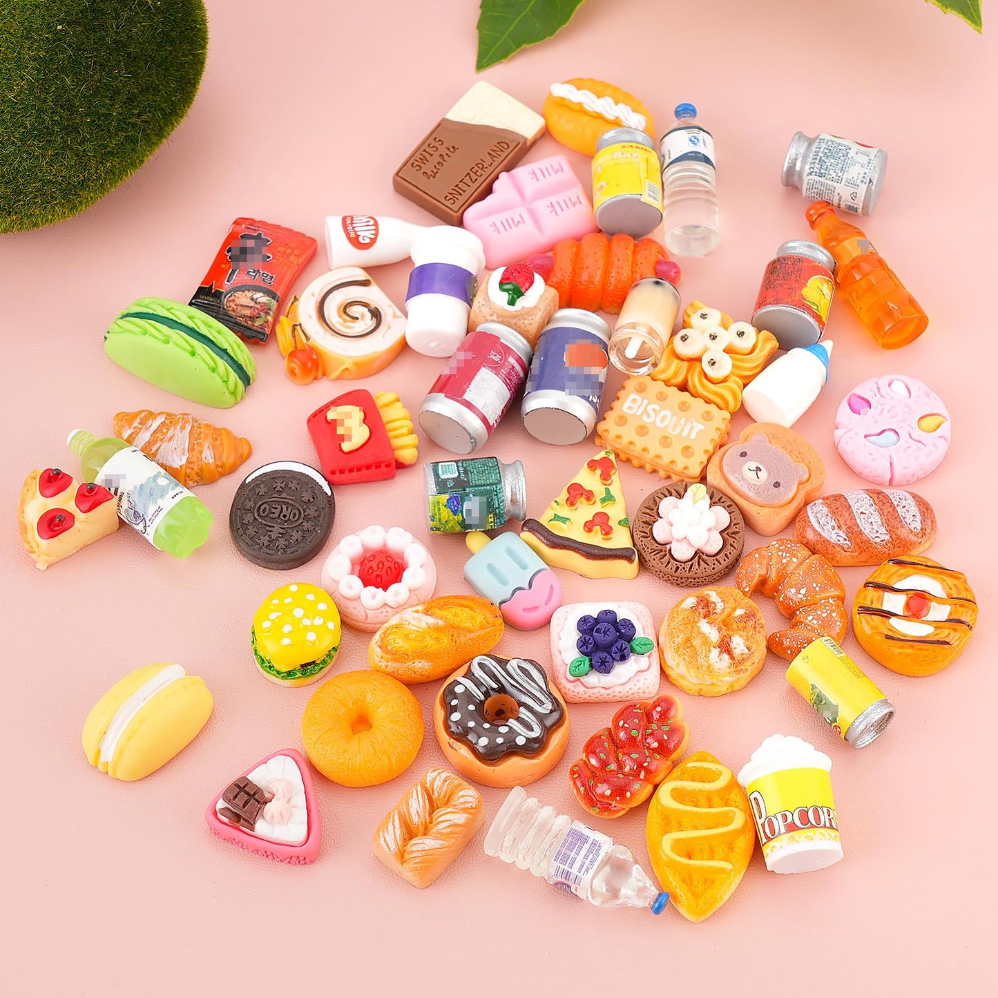 Kapeiluo 50Pcs Miniature Drink Bottles & Food Cans for 1:12 Dollhouse