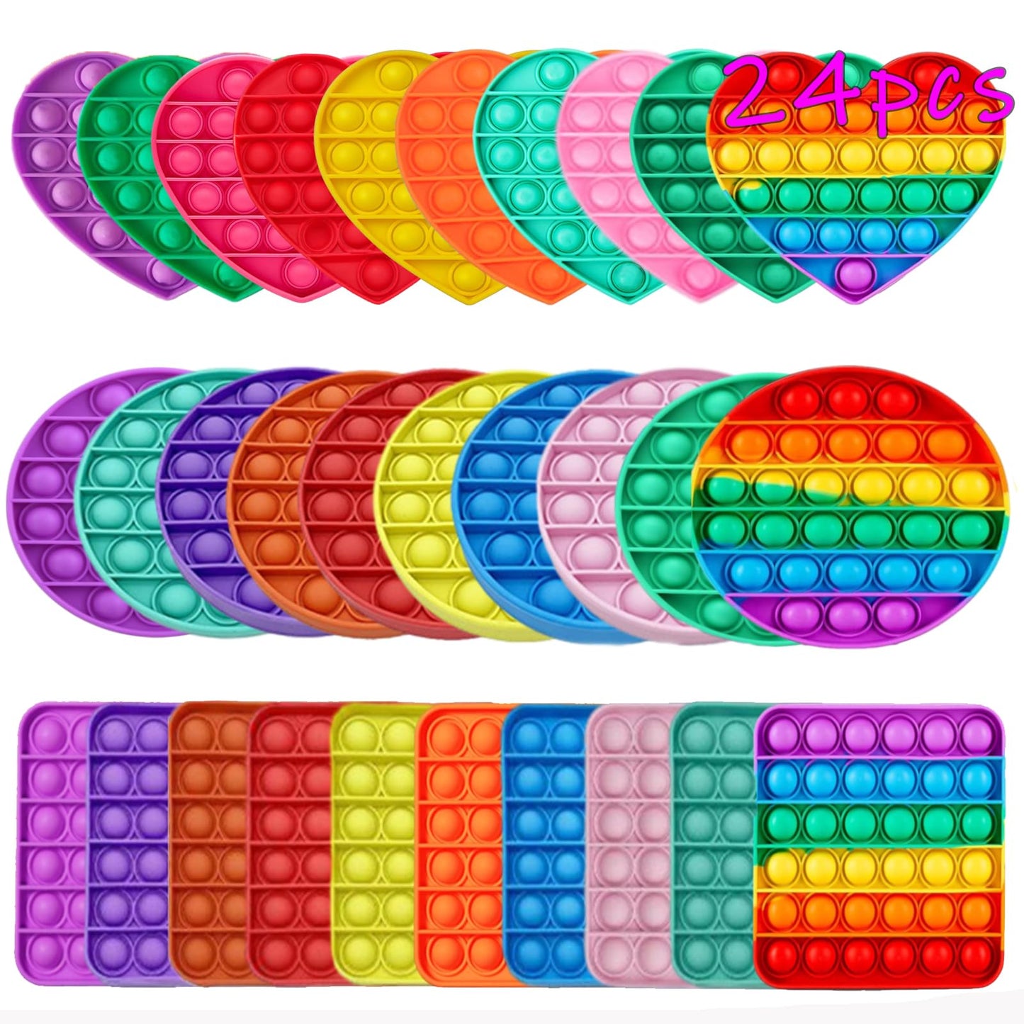 Kapibarasensei Random 24 Pcs Push Pop Fidget Toys – Sensory Set