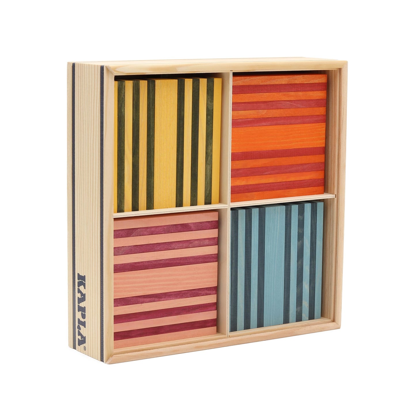 KAPLA 100 Octocolor Case — Wooden Construction Set with 100 Colored Planks
