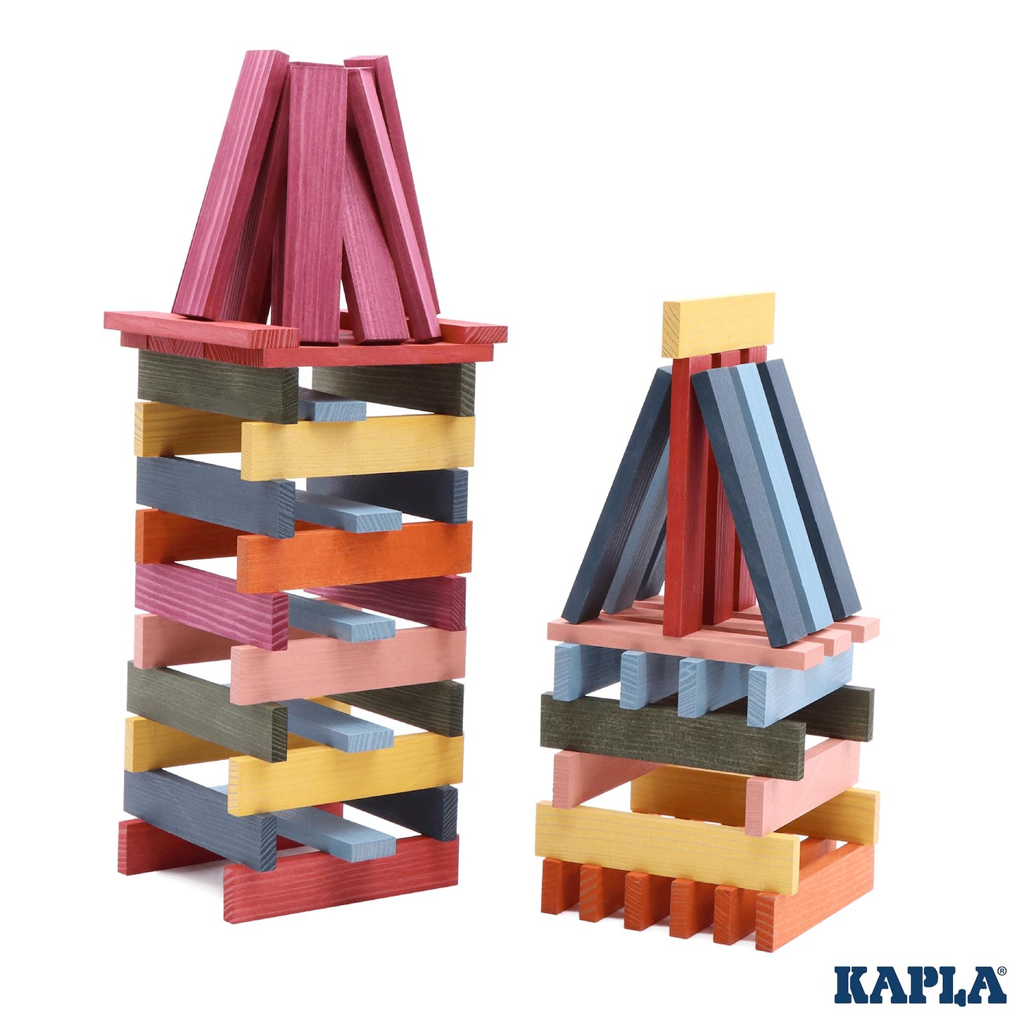 KAPLA 100 Octocolor Case — Wooden Construction Set with 100 Colored Planks