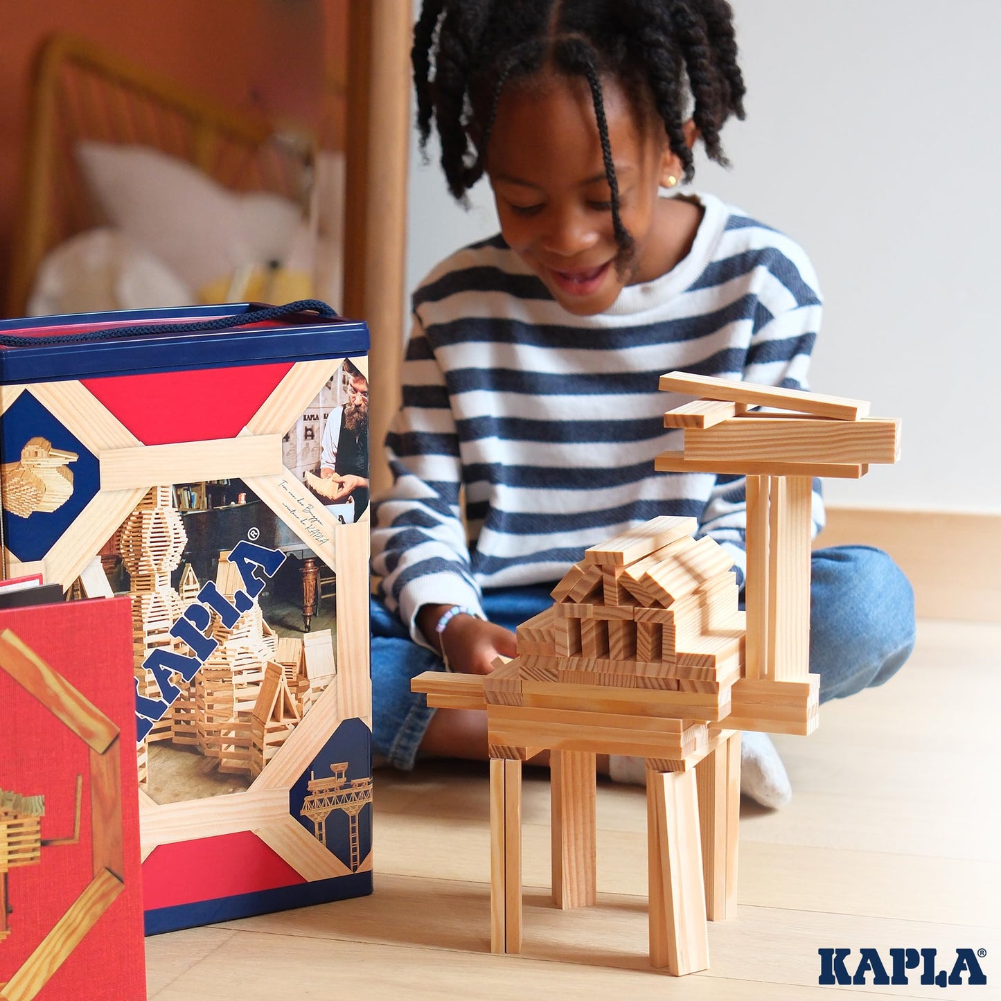 KAPLA Wooden Construction Kit 200 Bricks | Open-Ended Building Toy