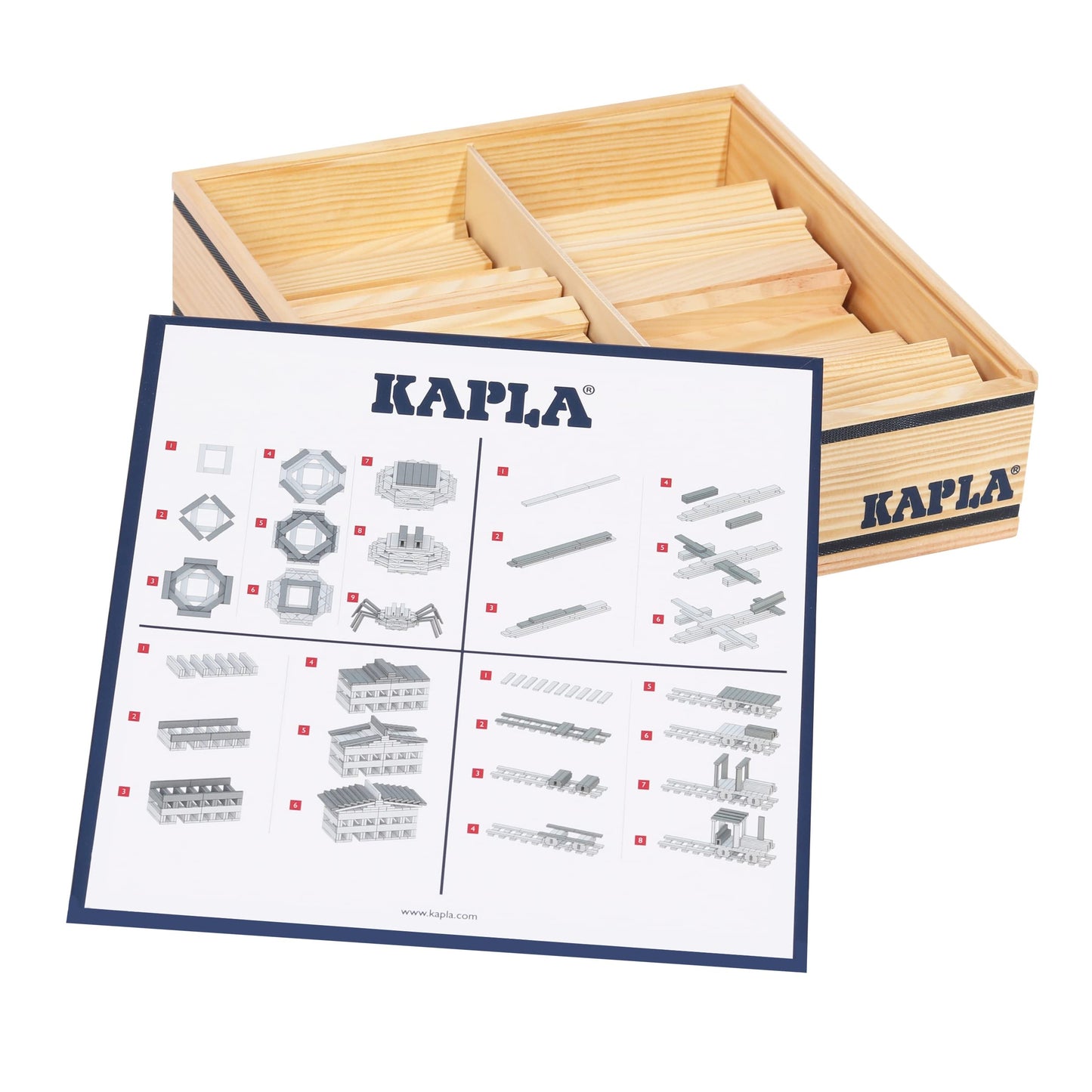 KAPLA Wooden Construction Set – 100 Building Planks | Classic Educational Blocks