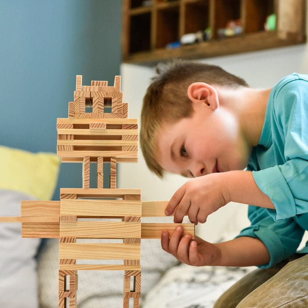 KAPLA Wooden Construction Set – 100 Building Planks | Classic Educational Blocks
