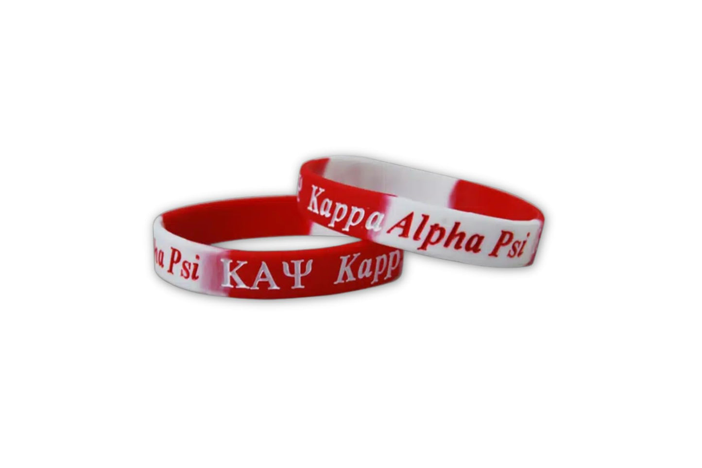 Kappa Alpha Psi Silicone Bracelet - Red, Medium (2-Pack)