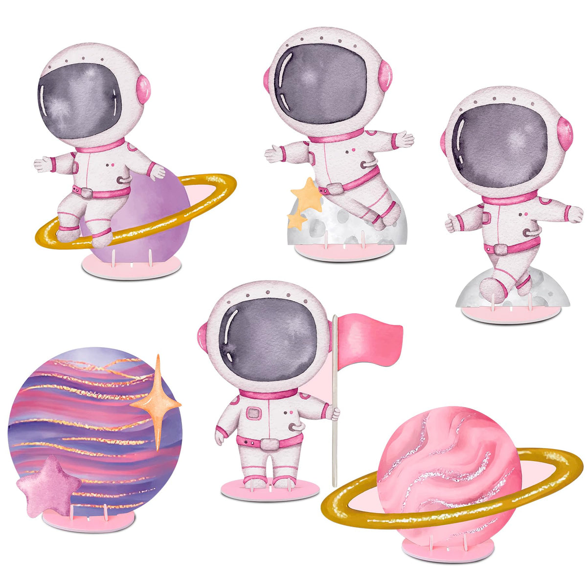KARAQY 9 Pcs Outer Space Centerpieces – Galaxy Party Table Decor
