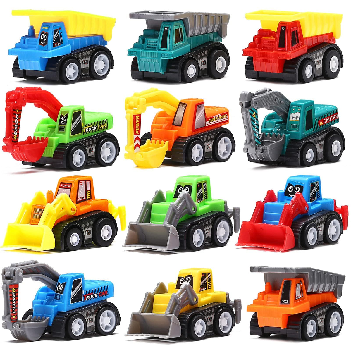 KarberDark Pull Back Car – 12-Piece Mini Truck Toy Set for Preschool Learning