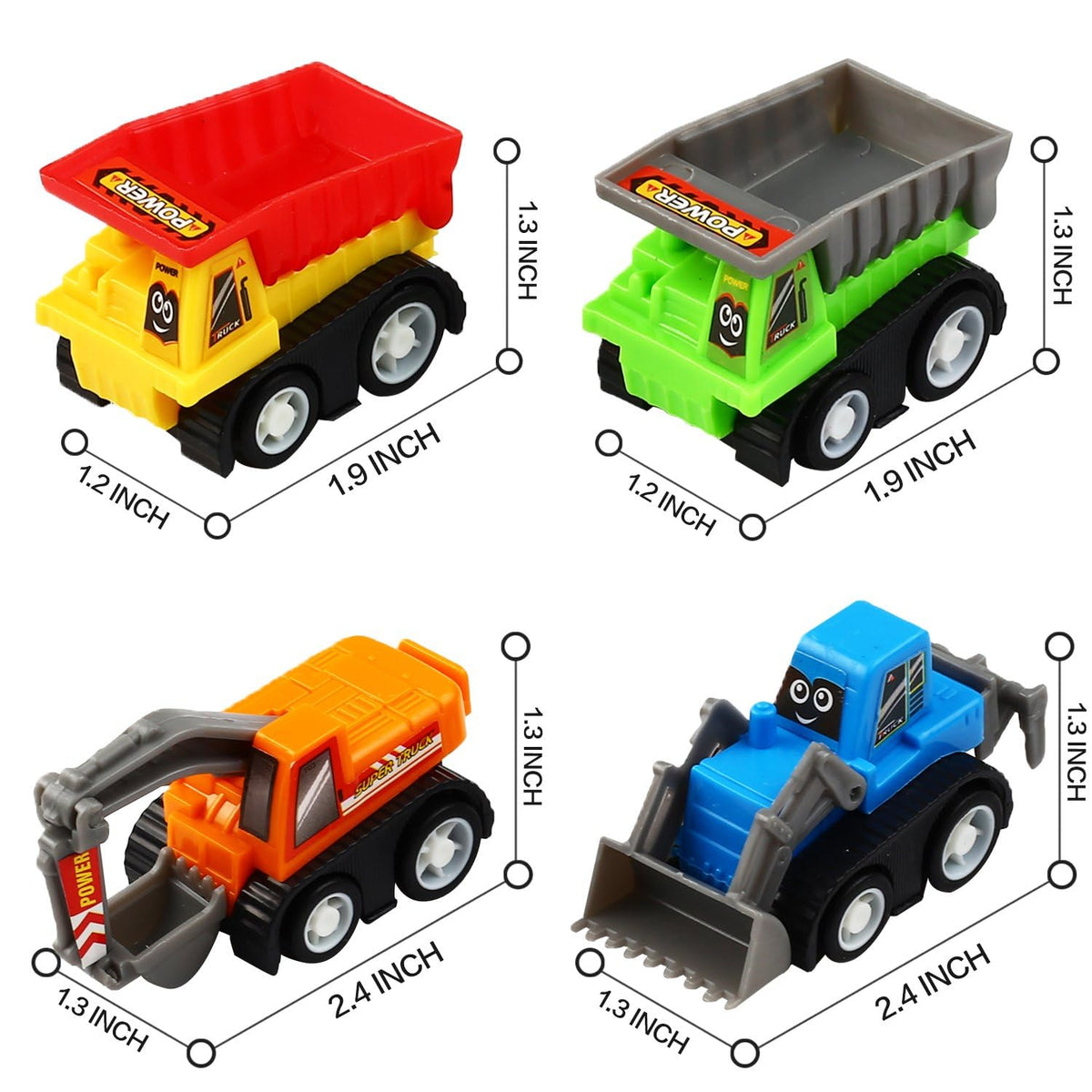 KarberDark Pull Back Car – 12-Piece Mini Truck Toy Set for Preschool Learning