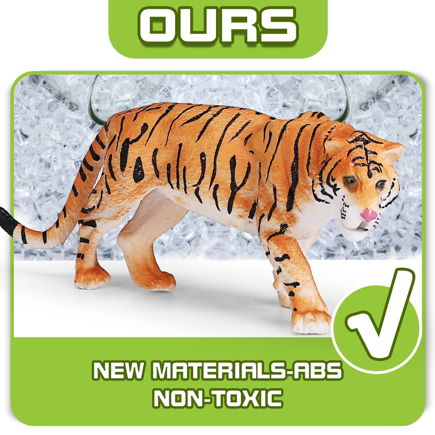 KarberDark 13-Pack Wild Animal Toys with Booklet | Realistic Safari Figures
